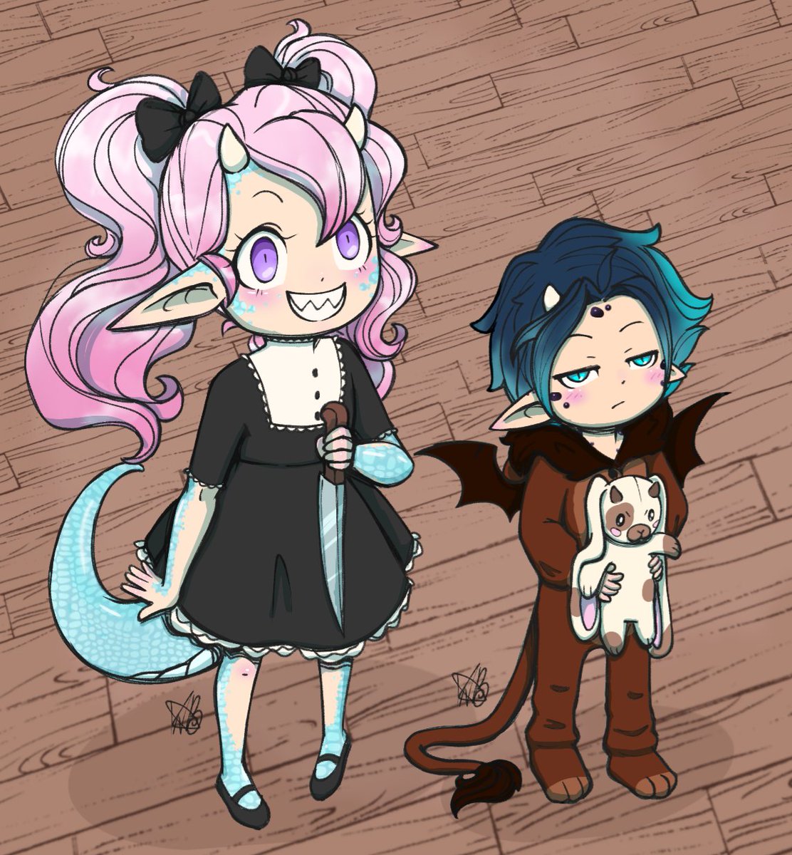 WitchlyHazel's tweet photo. Drawing my #dazel Ship kids Magnolia and Arson, I used #spyxfamily #anya as a reference since I'm terrible at drawing child proportions
#OTP #DragonBall #mha #bhma #anime #kiddos #dragon #monsterkids #demonbabies #precious https://t.co/Lh5QpplRIe