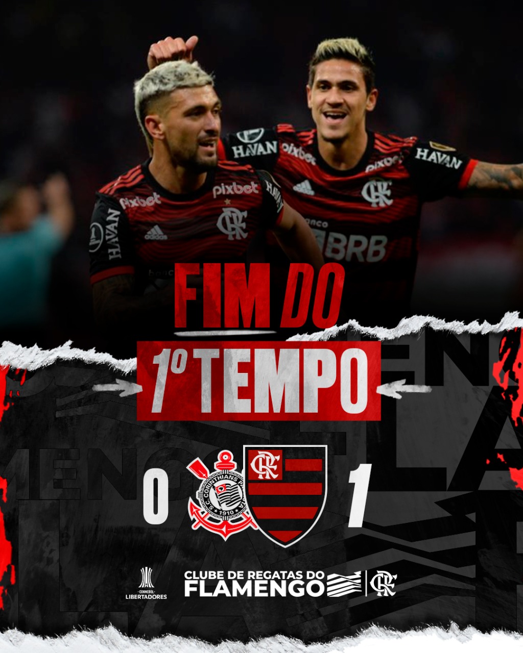 Flamengo foi superior ao Corinthians no primeiro jogo da final