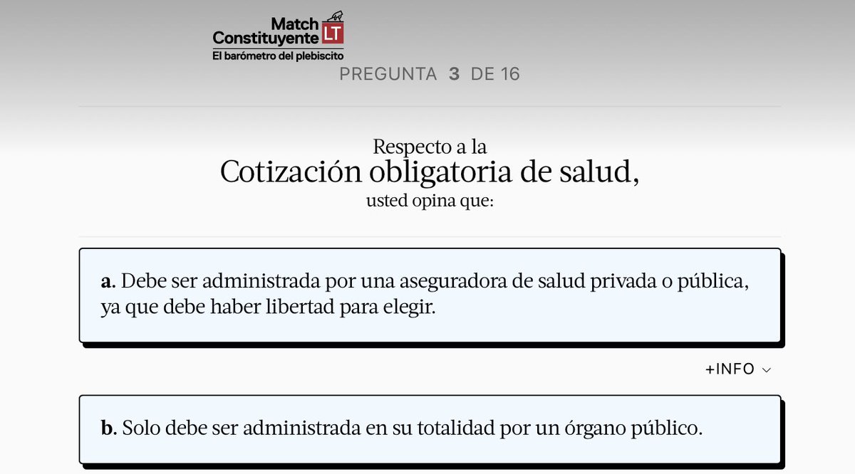 Martina Yopo Díaz (@martinayopo) on Twitter photo Interesante el #MatchConstituyente de <a href="/latercera/">La Tercera</a>. Pero cuando las preguntas se formulan de manera tendenciosa, no tiene validez como instrumento para orientar decisiones políticas Interesante el #MatchConstituyente de <a href="/latercera/">La Tercera</a>. Pero cuando las preguntas se formulan de manera tendenciosa, no tiene validez como instrumento para orientar decisiones políticas