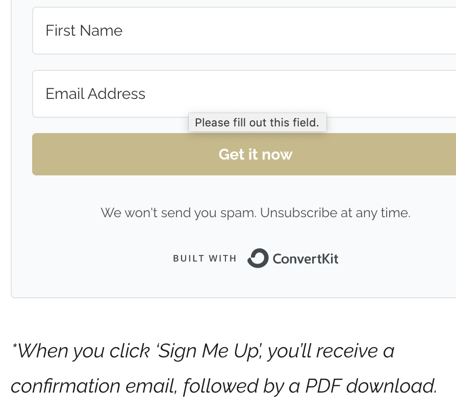 telecomvoices's tweet photo. @content_remedy Thanks Jeff, nice thread. BTW, your modal does not include first name. And pardon my pedanticism, but both it and your landing page say "When you click ‘Sign Me Up...", which is misaligned with the button verbiage of "get it now".  I do that all the time 🤦🏻 https://t.co/kTiRVACGYH