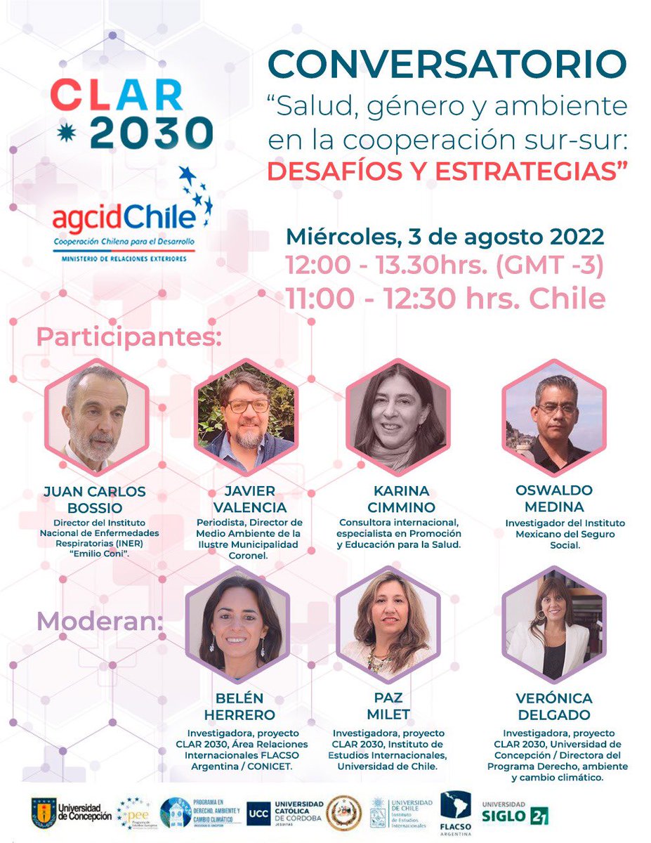 🔴 MAÑANA 🔴
Conversemos sobre la cooperación Sur-Sur y Descentralizada, y la necesidad de focalizar estos trabajos en salud, género y medioambiente. ¡Invitadas/os de lujo! 
📅 Miércoles 3 de agosto
⏰ 11:00 (🇨🇱); 12:00 (🇦🇷)
🖥 youtu.be/bSjhe8Umf5U
@peeudec <a href="/PaulinaAstrozaS/">Paulina Astroza S.</a>