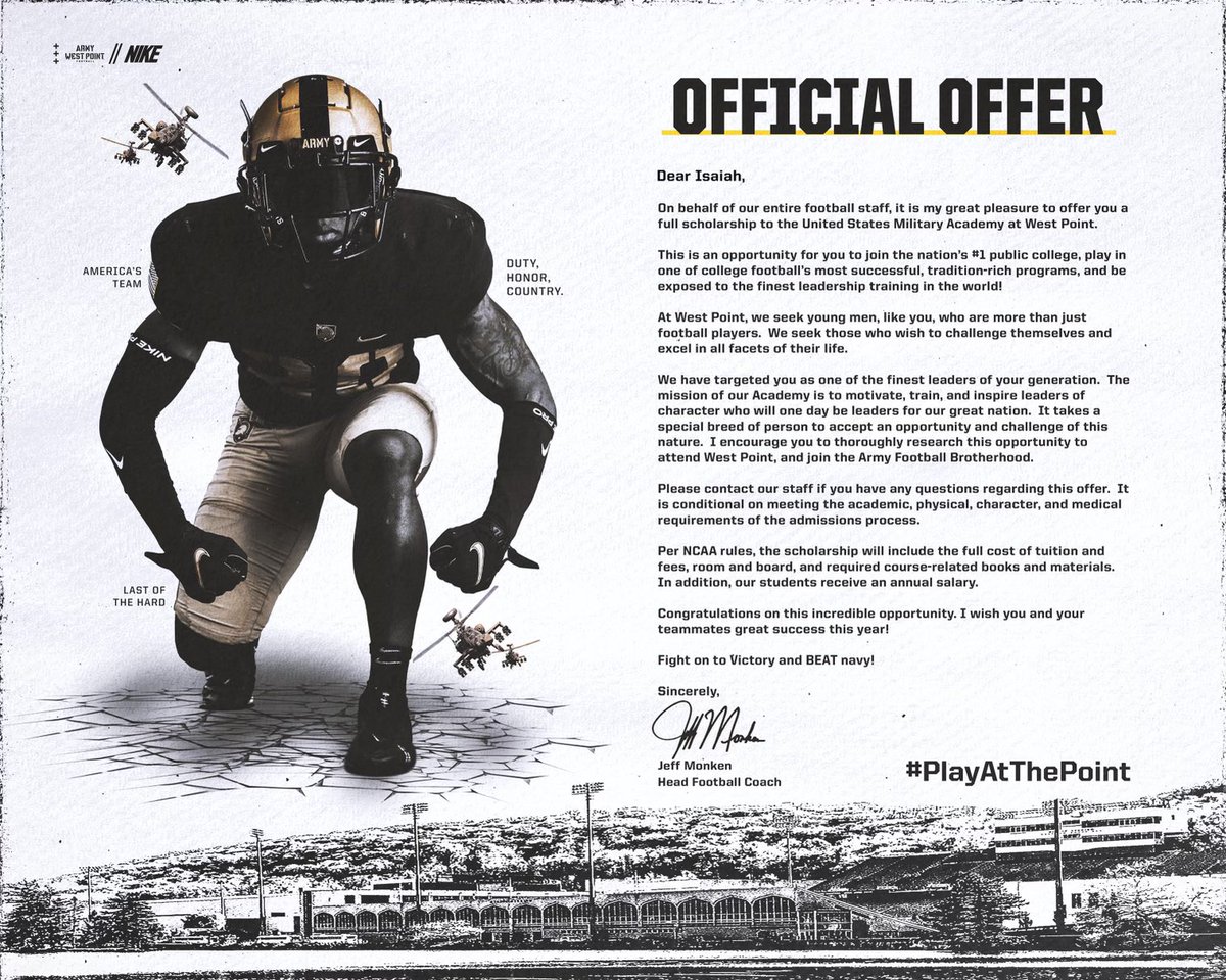 Offical Offer <a href="/ArmyFB_Recruit/">Army Football Recruiting</a>