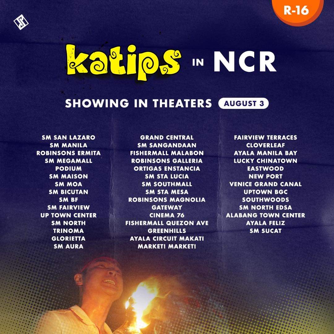 VinceTanada's tweet image. Today is the day! #Katips opens today. Find here below the complete list of cinemas. Pls watch #KatipsTheMovie today...and please pray for us.