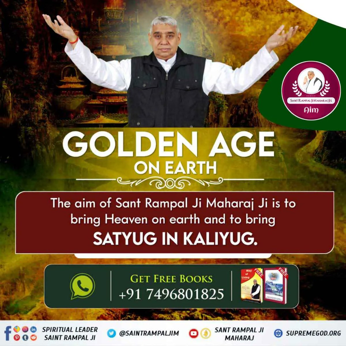 #Aim_Of_SantRampalJiMaharaj

The basic objective of the path run by Sant Rampal Ji Maharaj is to create an atmosphere like Satyug in the world.