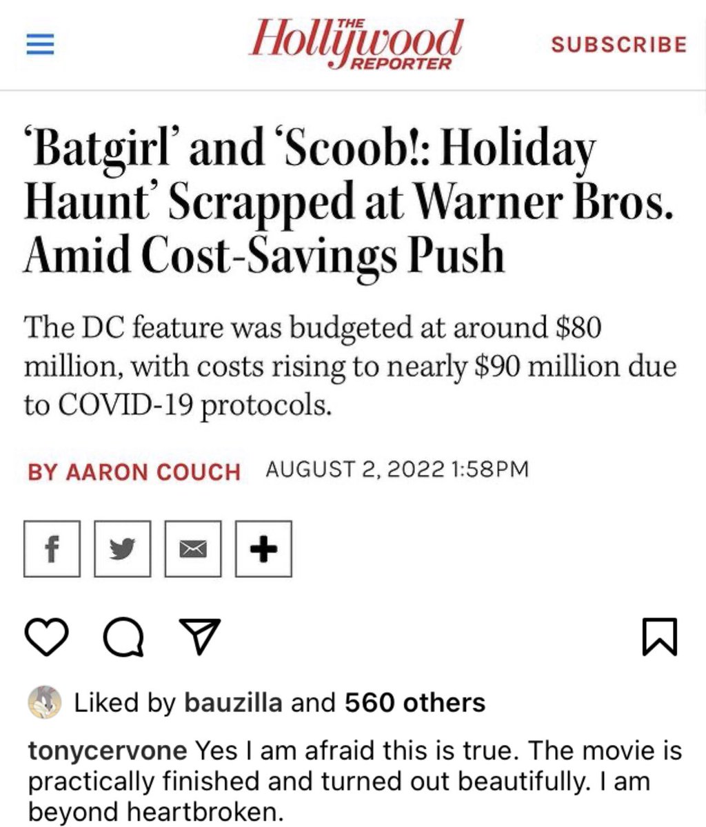 ToonHive's tweet photo. Producer Tony Cervone responds to ‘SCOOB!: HOLIDAY HAUNT’ getting scrapped.

“The movie is practically finished and turned out beautifully. I am beyond heartbroken.” 💔 #SaveScoobHolidayHaunt #WarnerBrosDiscovery https://t.co/aEBGdrpTyL