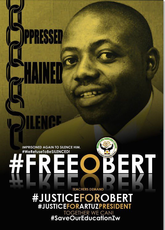 ARTUZ_teachers's tweet photo. Day 42.
President Obert is still in custody for a crime he did not commit. Our leader is not a criminal, he speaks on behalf of the oppressed workers. #FreeObert #JusticeforObert #SaveOurEducationZw https://t.co/wzewATKg8G