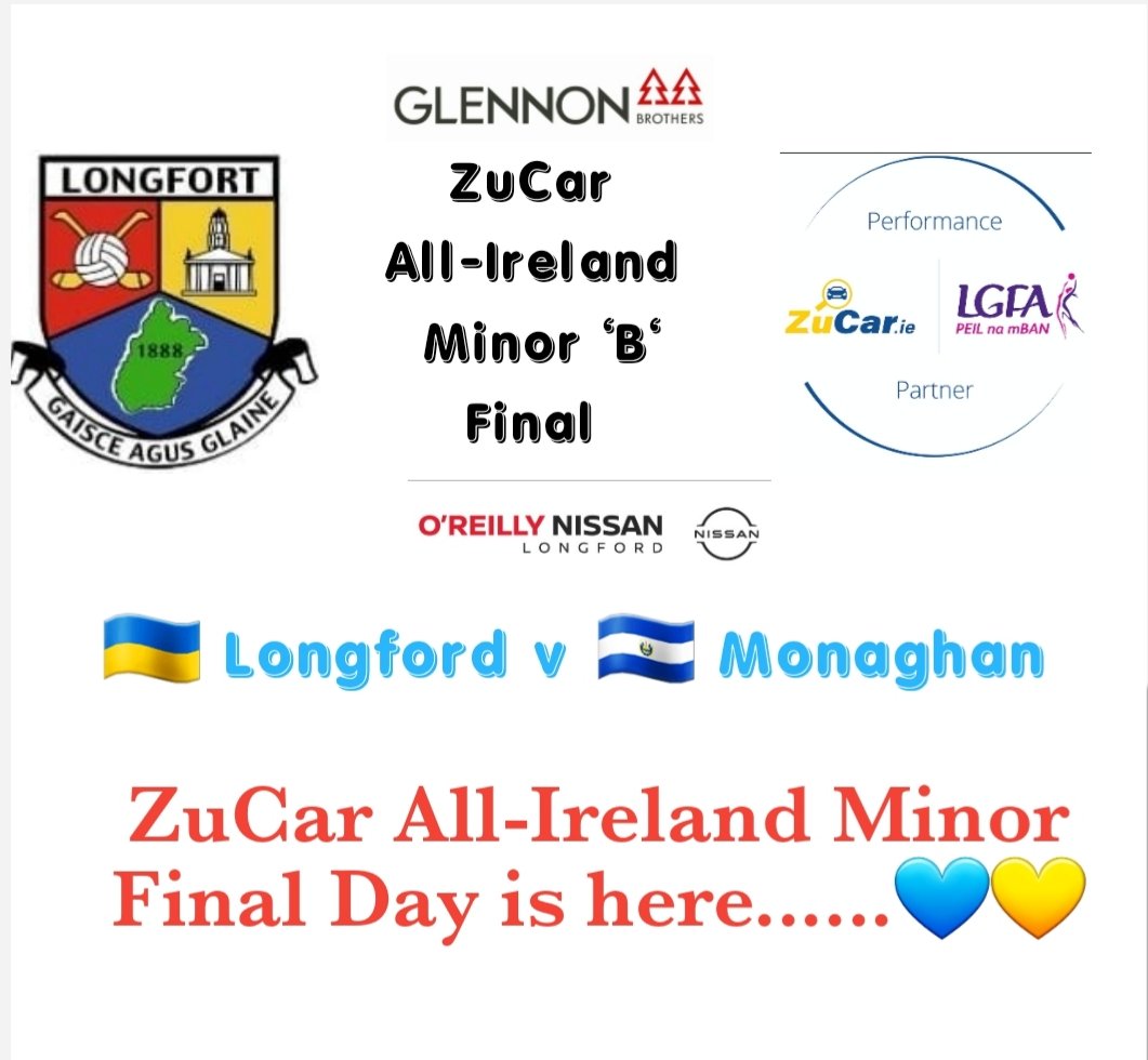 ZuCar ALL-IRELAND MINOR 'B' CHAMPIONSHIP FINAL @LongfordLgfa v @Monaghan_LGFA Ticket Link bit.ly/3BjLnRA To watch the game FREE click below and sign up to view  page.inplayer.com/lgfaseason2022…  Best of luck @LongfordLgfa @LadiesFootball @LeinsterLGFA @GlennonBrothers