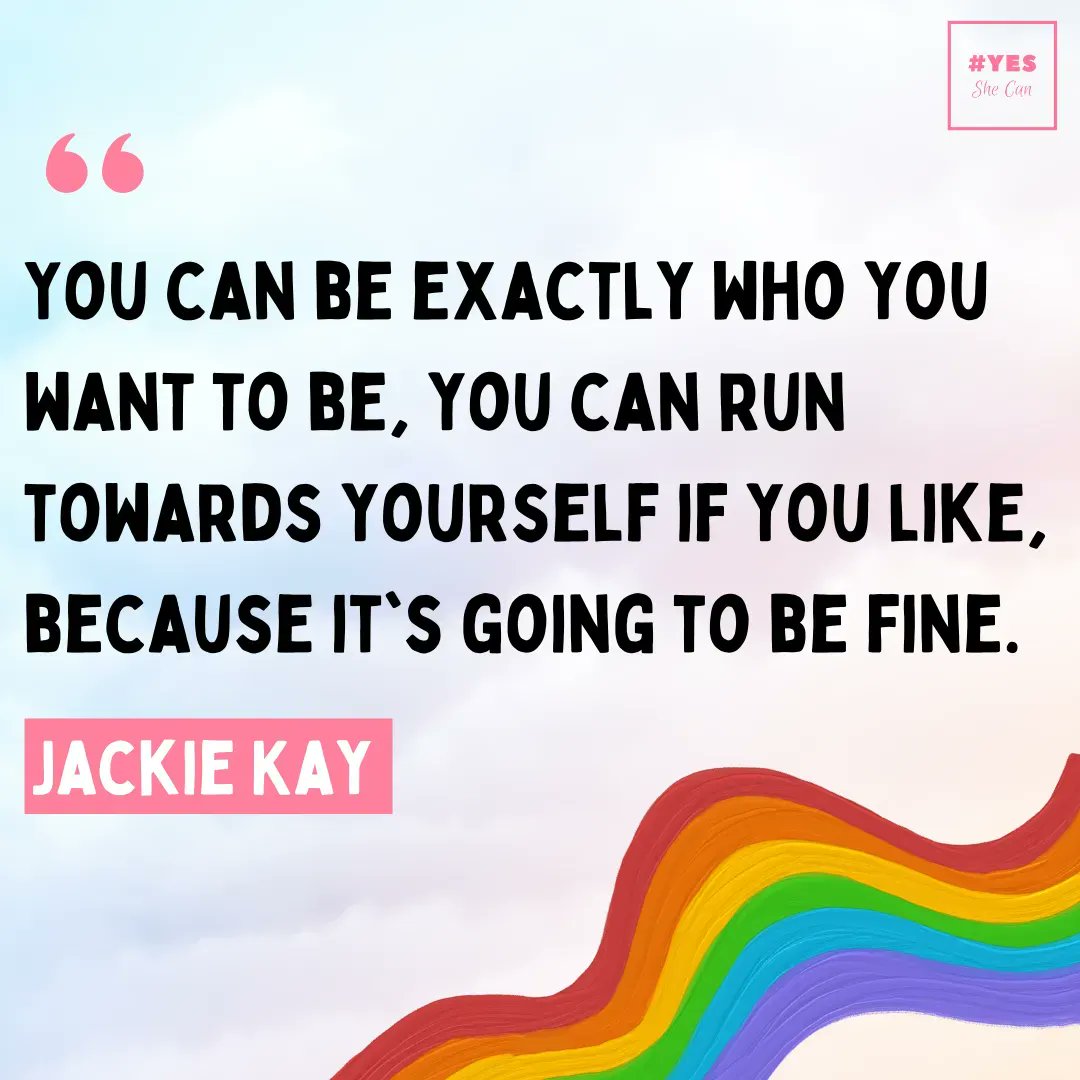 YesSheCanUK's tweet image. Run towards who you want to be and hold your values and worth up high! 💪

#JackieKay #YesSheCan #BeTrueToYourself