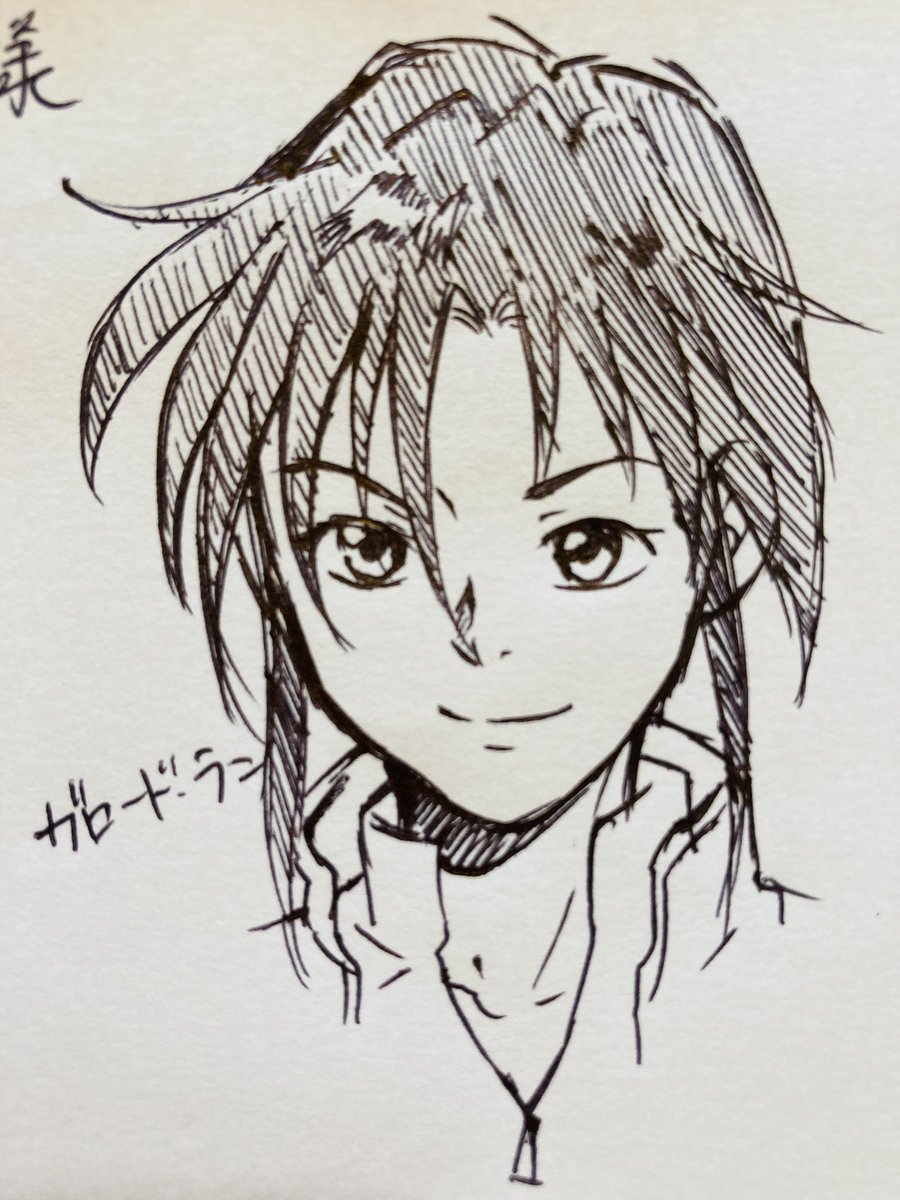 ガロード・ラン
全部ボールペンの一発描きなんでめっちゃ歪んでる(笑) 