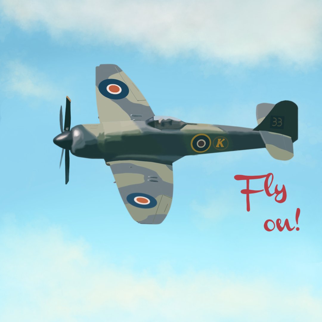 One I made for father's day today. 
*******
'For every obstacle there is a solution. Persistence is the key. The greatest mistake is giving up!' - Dwight D. Eisenhower
*******
#art #digitalart #sky #plane #spitfire #ww2