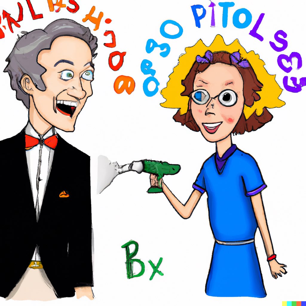 Bill Nye vs Ms. Frizzle #dalle