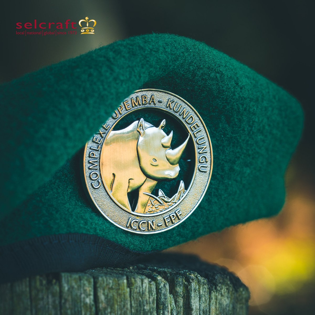 SelcraftUK's tweet photo. This beautiful cap badge was designed and manufactured for the Forgotten Parks Foundation in the Democratic Republic of Congo, Africa 🇨🇩 Selcraft UK are dedicated to producing beautiful designs, every time 🦏 with @HW_Chamber #capbadge #badge #beret #export #selcraft https://t.co/1ppaAmjysy