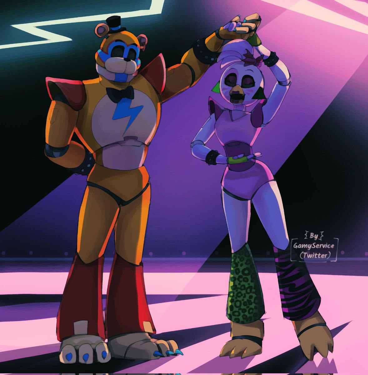 Me llegó la creatividad, pude dibujar a Freddy y Chica #fnafsecuritybreach #FNAF #fnafsecuritybreachfanart #fnaffanart #glamrockfreddy #glamrockchica #fanart