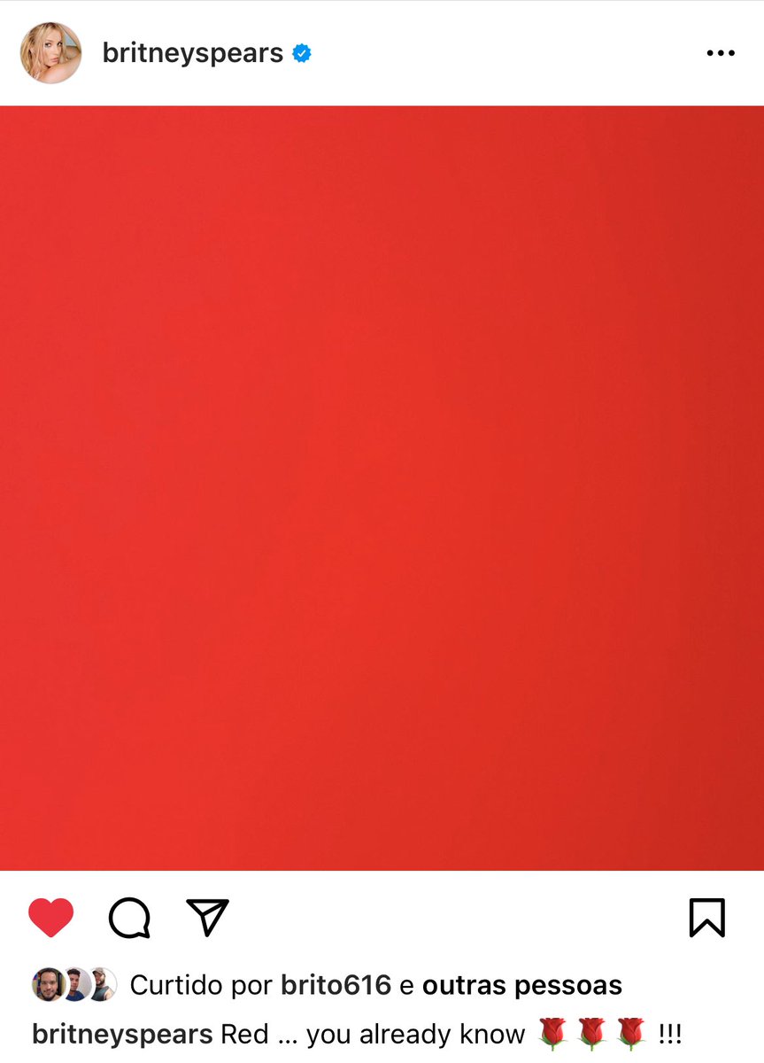 uaidarko's tweet photo. A Britney Spears postou no Instagram essa foto com a legenda “vermelho… vocês já sabem!”

Se a princesa do pop disse, então tá falado. #Lula2022 https://t.co/hWOq81ggI6