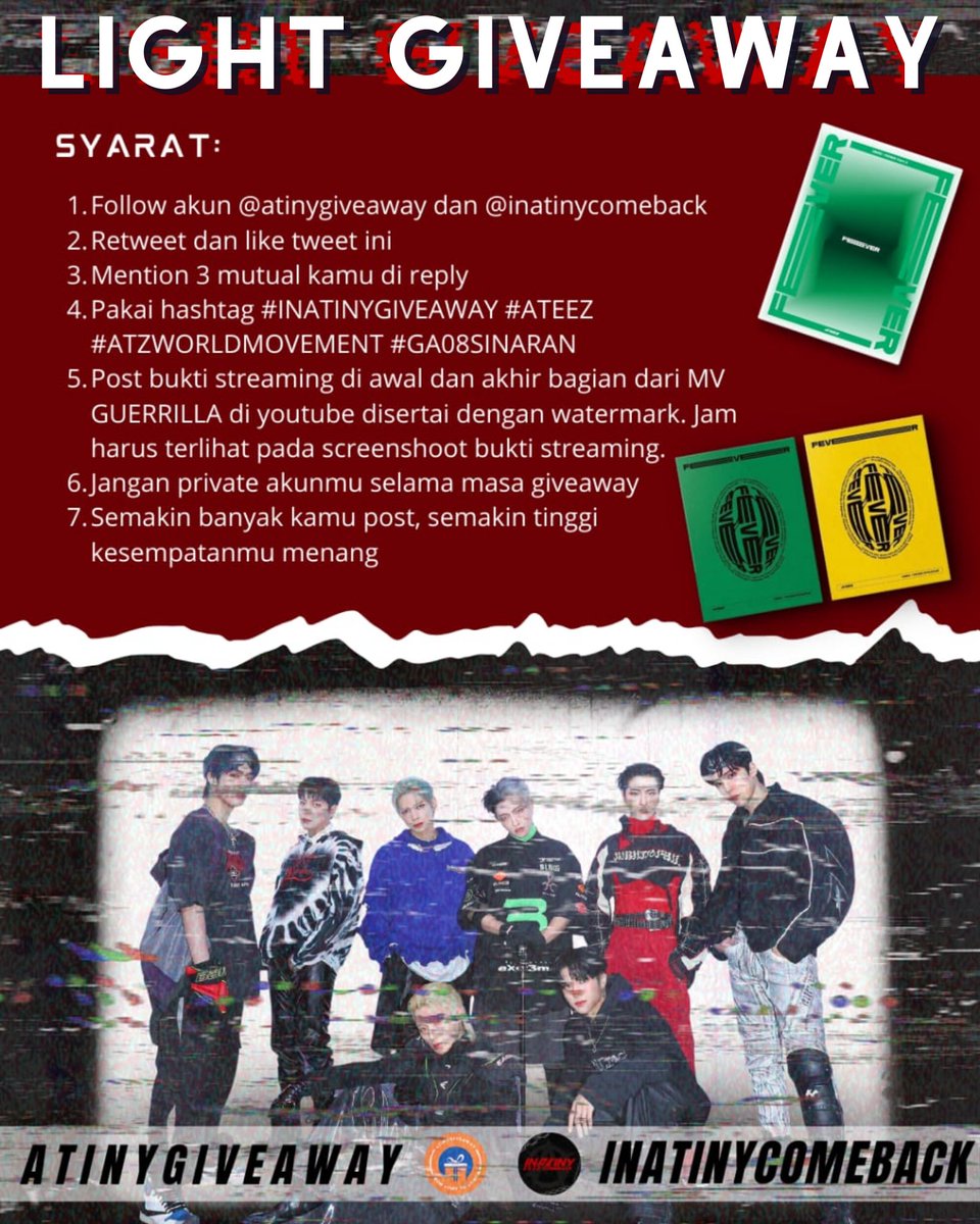 atinygiveaway's tweet photo. @atinygiveaway x @inatinycomeback 

#GA08SINARAN resmi dibuka bagi para Youtube Streamer! 

Hadiah : 
3 Album Unsealed Fever : pt 3
2 Album Unsealed Fever : Epilogue

Periode : 3 Agustus 2022 - 14 Agustus 2022 

(Check poster untuk detail info) https://t.co/uvt80zSQTx