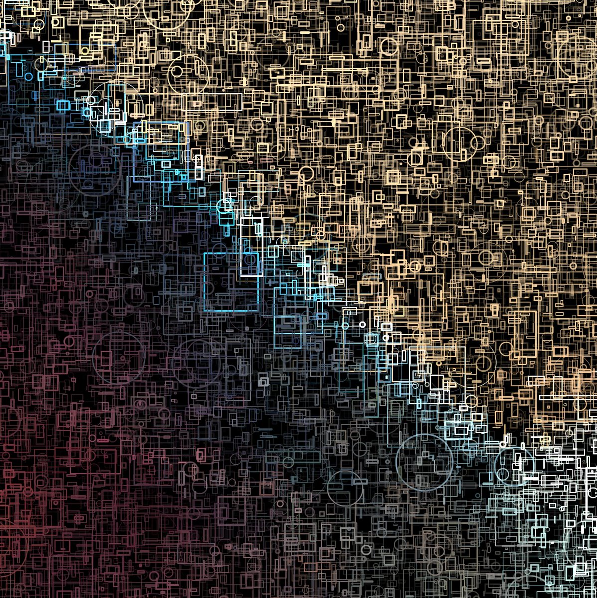 Bigeye monster A 8k
high resolution generate by rectangles and circles total 821,000 piece. Generate with my complicated algorithm.

opensea.io/assets/ethereu…

#EthereumNFTs 
<a href="/opensea/">OpenSea</a>