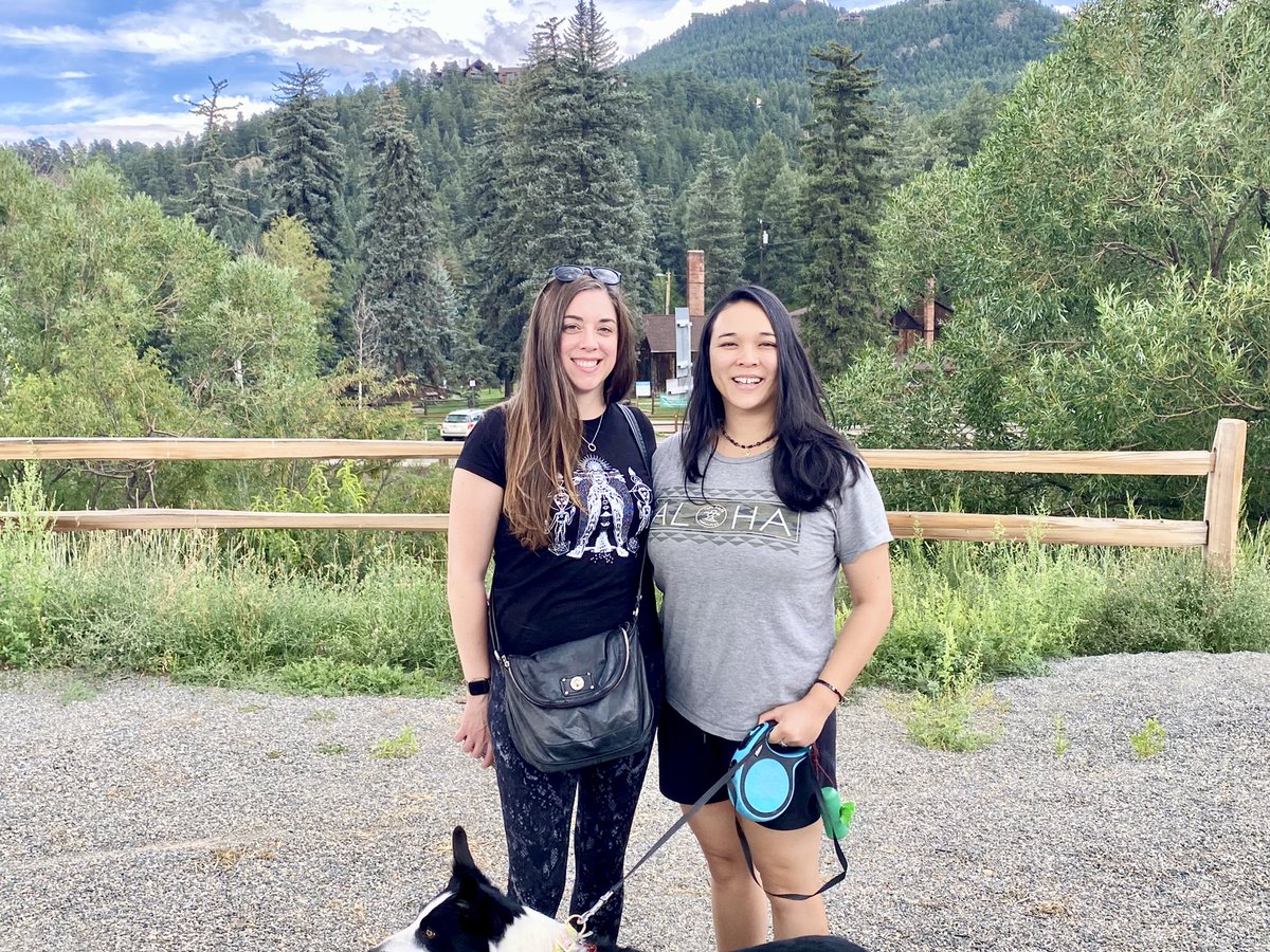 Finally met the lovely @GamingPosie, #Harrymanbak, two kiddos, and Bella the doggo! 🌲🐾⛰

I was nervous to meet Rosie after two years of knowing her through <a href="/Twitch/">Twitch</a>, but we felt so comfortable we hung out two days in a row before I have to return to SF! 💜🎮✨ #MamaRosie #Hula