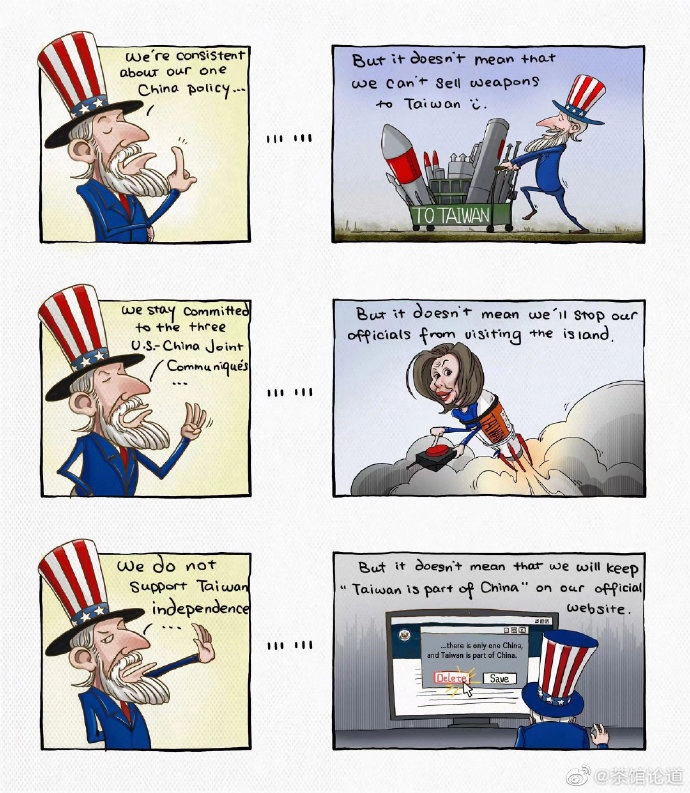 CGMeifangZhang's tweet photo. US petty acts behind its proclaimed one-China policy. #OneChinaPolicy 

https://t.co/ELLXcJ1MAk