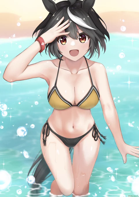 水着キタちゃん描きました!#ウマ娘#キタサンブラック 