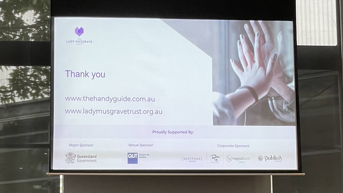 Lady_Musgrave's tweet photo. Thank you to all those who attended today both in person and online. We also extend our thanks to each of our speakers and all those who made this event possible. A special mention to our major sponsor the @QldGov and venue sponsor @QUT Centre of Justice. https://t.co/yYjV9Y9Pug