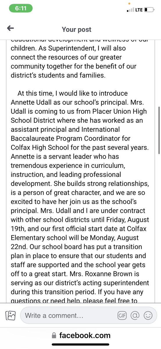 annetteudall's tweet photo. Excited to announce I am the new #principal of Colfax Elementary School in Colfax, CA! So excited and humbled by this opportunity. #bulldogs 💙 https://t.co/DlvasEFcL7