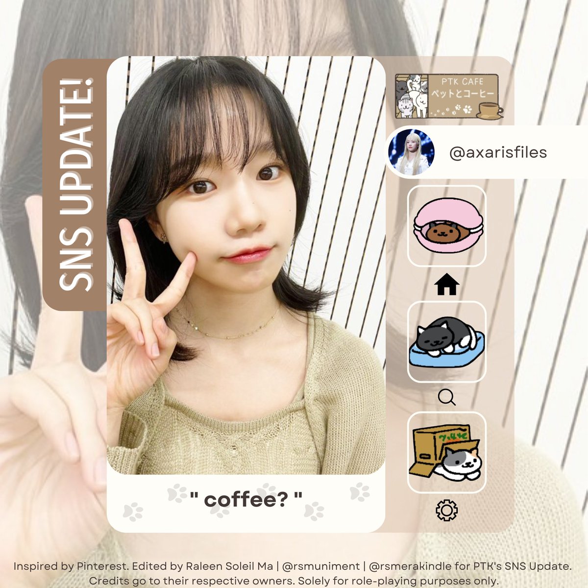 ㅤ

              📂 axarisfiles.⠀
                ✲  PTK CAFE
                ✵  080322 | 11:18
                “ Good Morning! ”
ㅤ