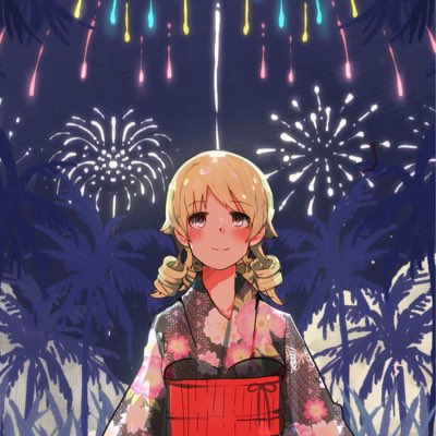 「aerial fireworks blonde hair」 illustration images(Latest)