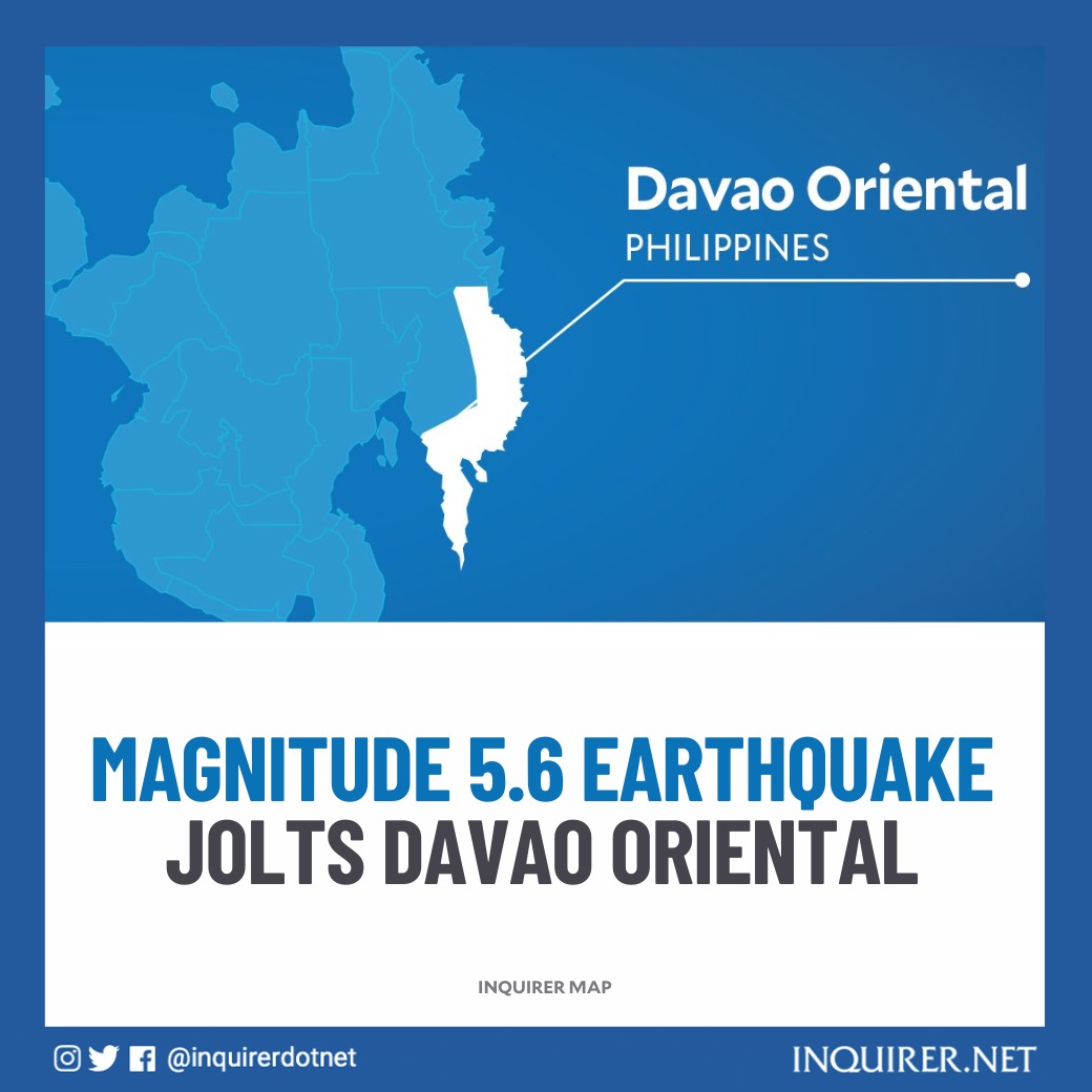 Inquirer On Twitter A Magnitude 5 6 Earthquake Hit Davao Oriental On 