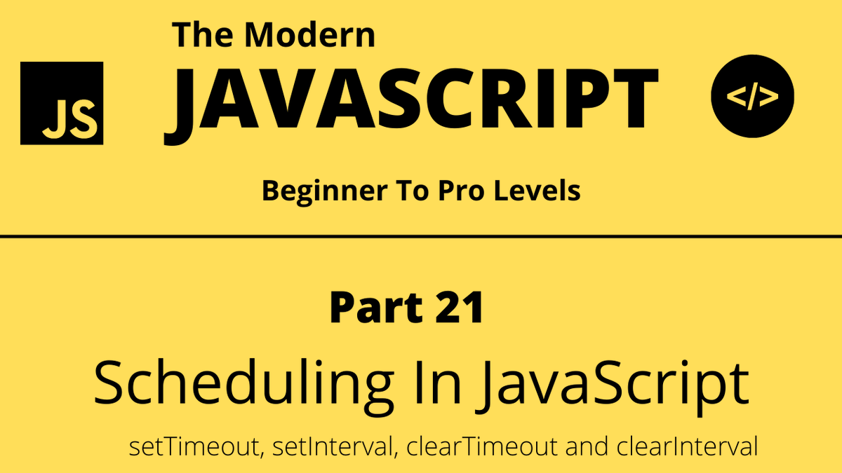 TechQuickLearn's tweet photo. The Modern JavaScript Tutorial Part 21 | Scheduling
#programming #techquicklearner #softwaredeveloper #webdevelopment #webdeveloper #learning #learn #javascript #php #reactjs #mysql #jquery #trending #tutorial #settimeout #setinterval
Video link - https://t.co/JDGFHcsc7v https://t.co/JdnBg08DKB