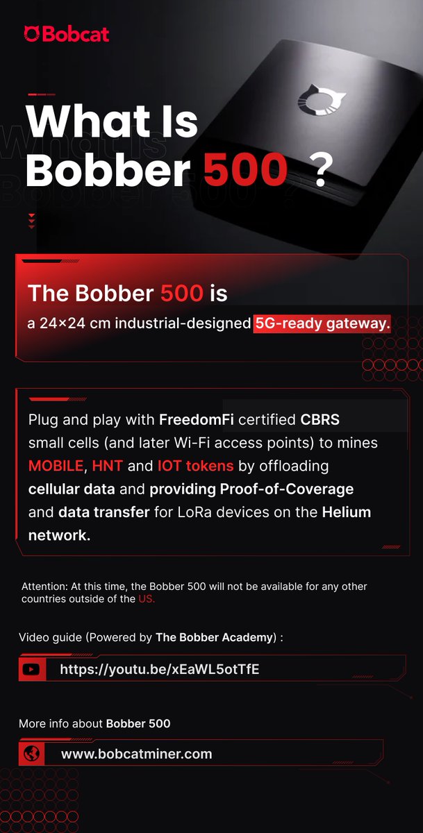 inpeoplewebeli's tweet photo. 🎉Our #BobcatCommunityBroadcast series is back
📻Turn on your radio and Episode #1 is ON-AIR !
💡Here we briefly present you with the #Bobber500, a #5G gateway built for the @helium network
🎥Video introduction: https://t.co/dMrY1hXzTG
🌐Visit https://t.co/Yz2B6r0twL to know more https://t.co/e9O9feocdu
