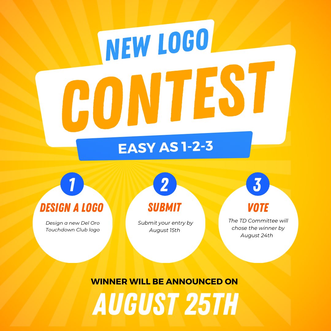 The Touchdown Club logo has served us well for 7 years, but a refresh is in order! If you are a designer or know know of one, show off your skills by entering our contest.

Submissions due: August 15th

Message us for full details
 #delorofootball #goldeneagles