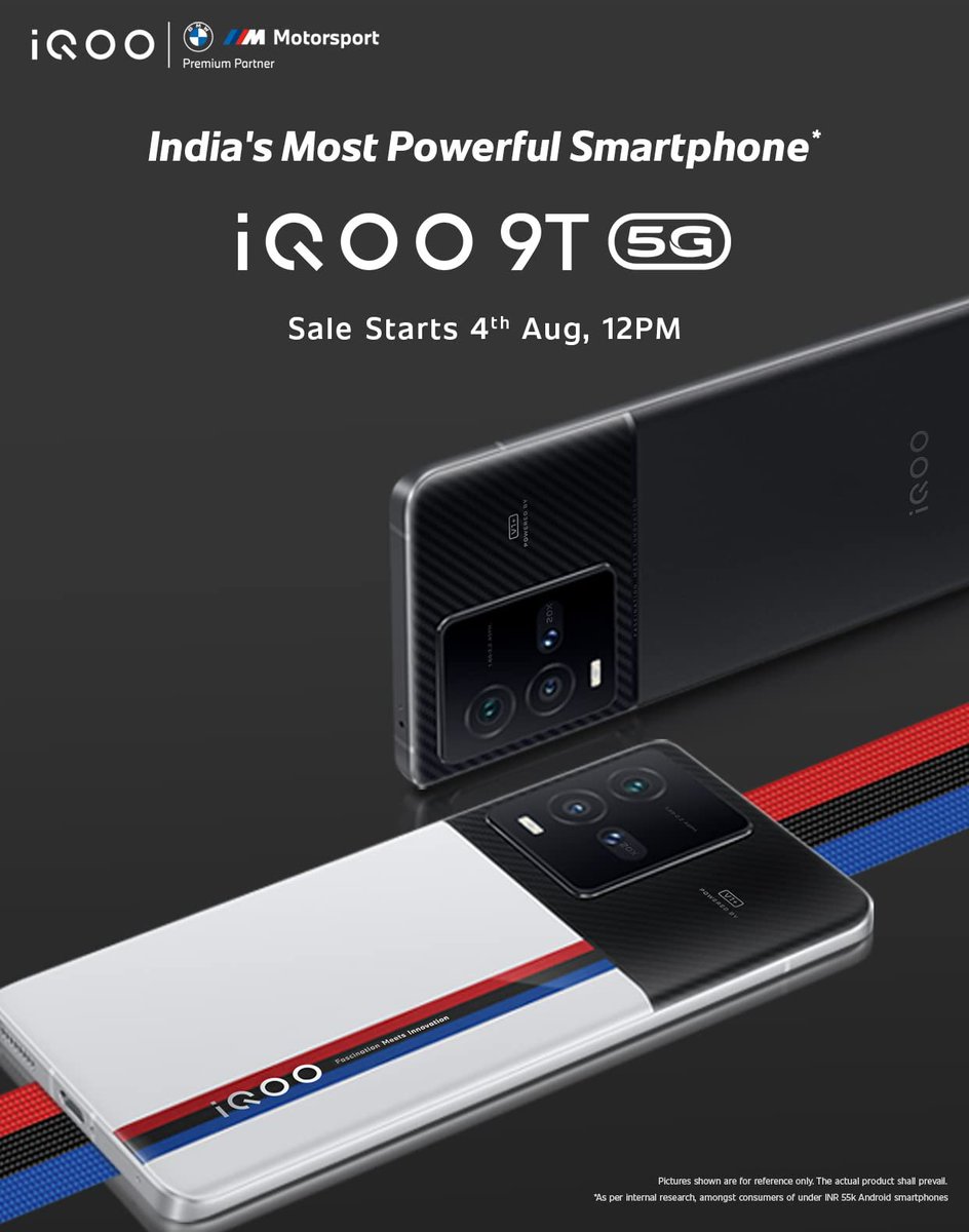 DemYan_OF's tweet image. iQOO 9T 5G launched in India

- 6.78&quot; FHD+ E5 AMOLED
120Hz refresh rate, 1500nits peak
- Snapdragon 8+ Gen 1
LPDDR5, UFS 3.1
- 50MP GN5+13MP+12MP rear
OIS
- 16MP front
- 4700mAh 120 watt
- Android 12
8.37 &amp;amp; 8.46mm thick
205 &amp;amp; 206 gram
- NFC, IR
- Dual speakers
#iQOO9T #AndroidDev