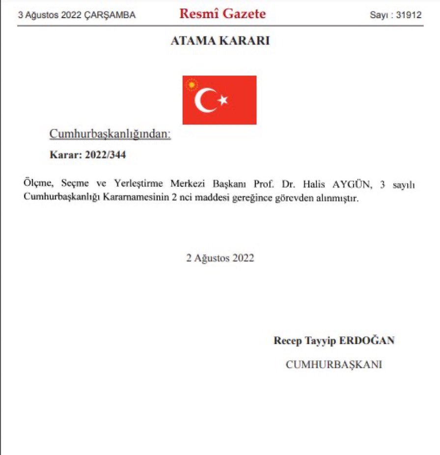 ÖSYM başkanı görevden alındı. Bu durumda KPSS sorularının çalındığı doğrulandı