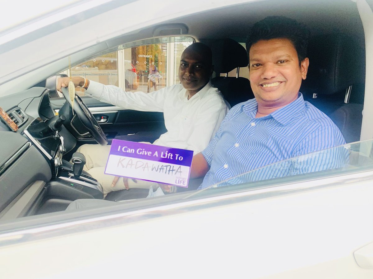 withanagenuwan's tweet photo. Making a difference starts with us!
This is an initiative we are driving at Softlogic Life to help each other get to work and home.. happy to offer a lift to someone else too!
#LiftSriLanka #SoftlogicLife https://t.co/t2fLoGspHF