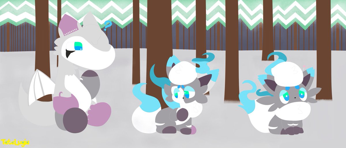 TateLugia's tweet image. For @Mnesia33 She is very cute and fluffy! But don't make her blush. .w.  #TFTuesday #Pokemon #furry #fluffy #transformation #tfeveryday #transfur #cute #adorable #tf #transform #Commission #hisuianzorua #zorua #PokemonLegendsArceus #ZoruaHisui #forest #snow