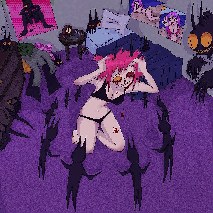 Late night in YOUR room 
-
-
-
#digitalart #horrorartist #horrorart #ocdesign #guroart #guro #bodyhorror #weirdcore #artists