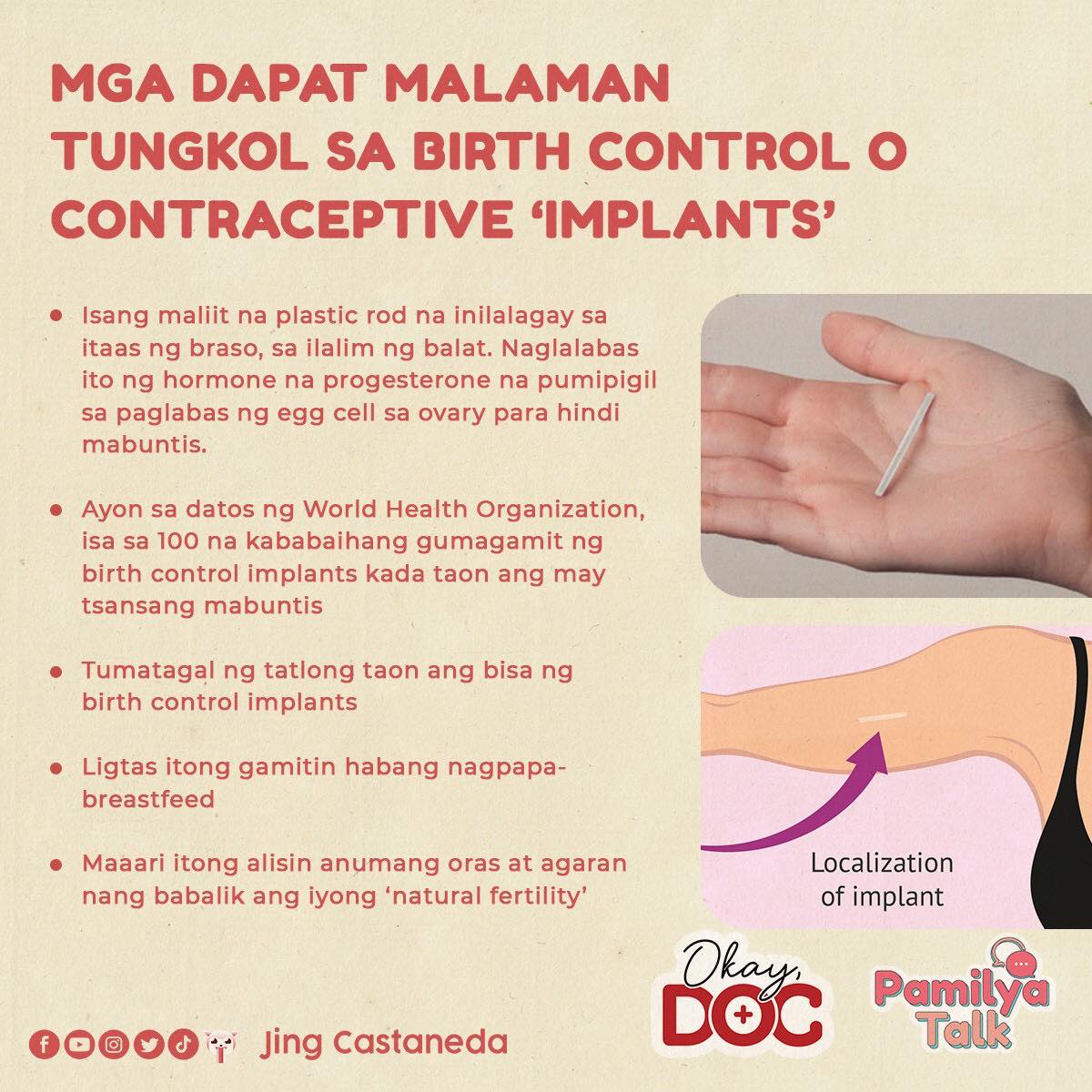 Jing Castañeda on X: Contraceptive implant is a modern method for family  planning which has a 99% effectivity. Here's what you should know about birth  control or contraceptive implant #PamilyaTalk #FamilyPlanning   /