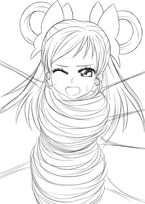 アニメであれば拘束されてもなんとか振り解き、逆転して勝利する展開になりますが、私の描いたキュアドリームにはそういった希望の展開は絶対にさせません。 