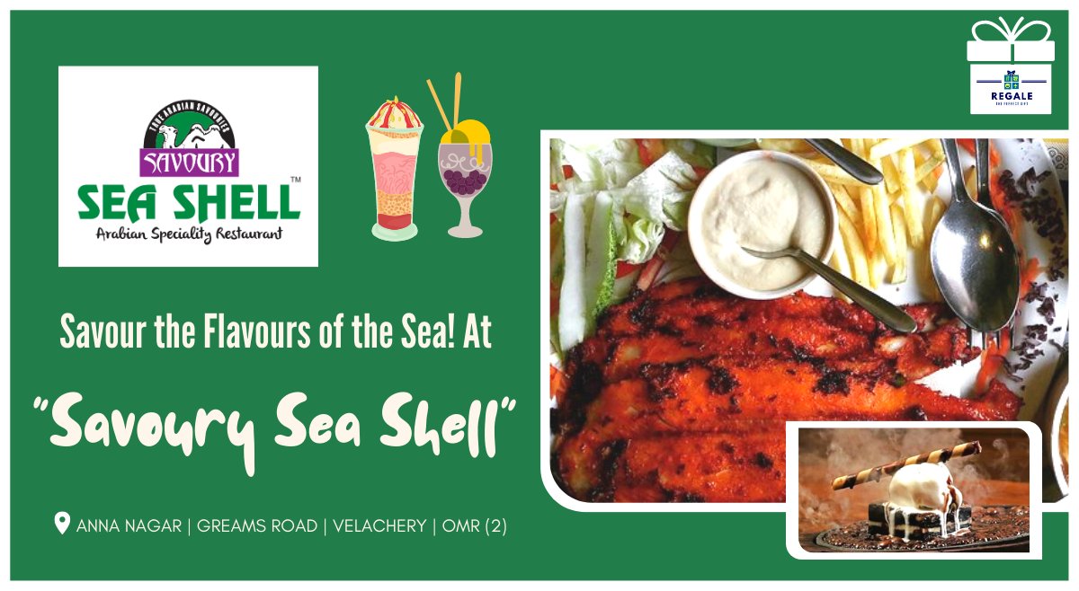 regaleindia's tweet photo. 🍽️ Enjoy Spectacular Seafood at "Savoury Sea Shell" with Gift Vouchers of Regale India🦞🥘🍖🦀🍤🐟
#seafood #savouryseashell #food #Fresh #restaurant #goodfood #fun #Explore #goodvibes #Chennai #goodfood #giftvoucher #regaleindia https://t.co/pMG1Yc4xMv