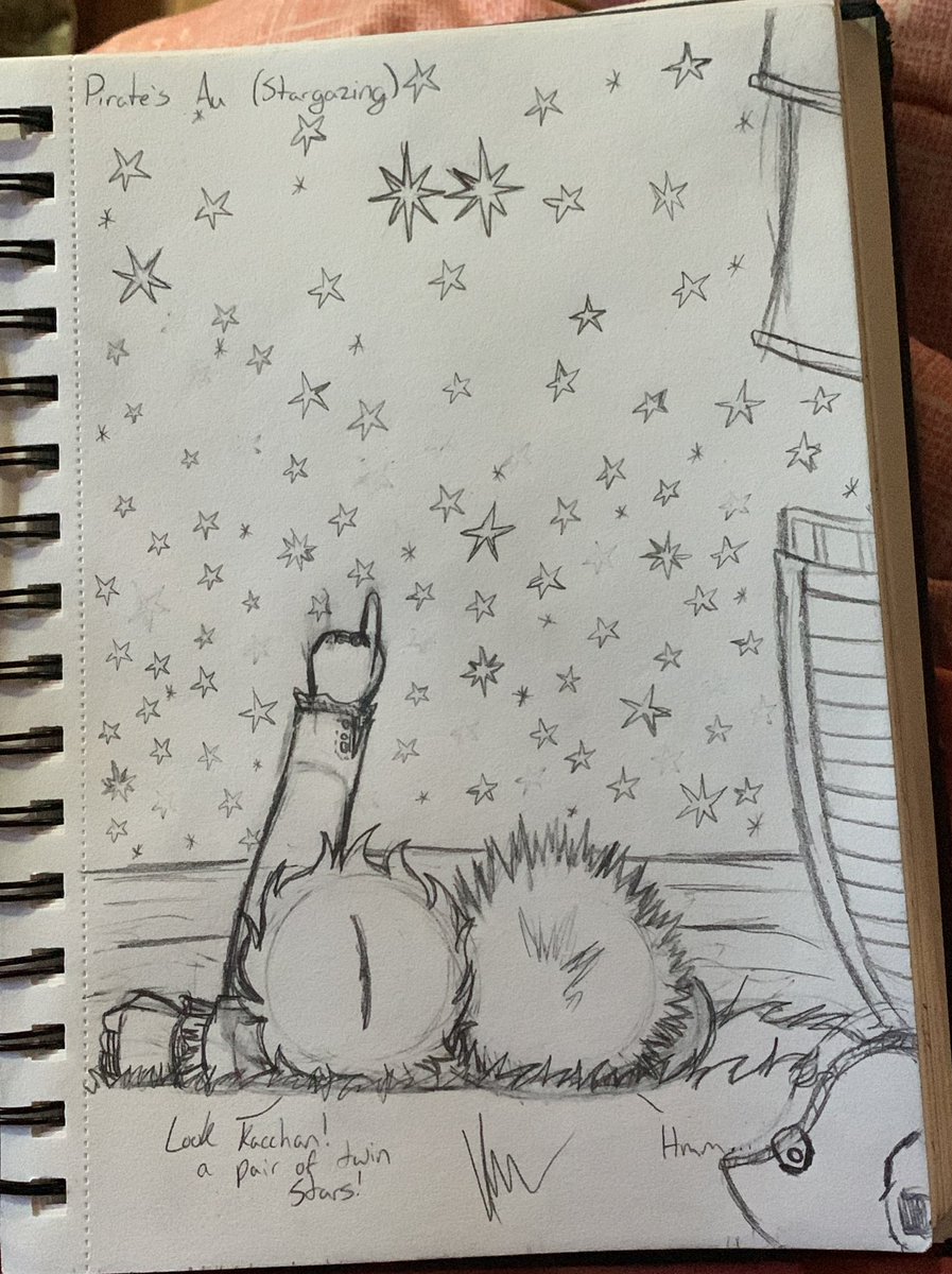 AngelMazoo's tweet photo. Day 5 of the twin stars week, I was going to do it tomorrow but it ended up being faster to draw than I thought, so here we are 🤣. I figured I’d add the twin stars as apart of the start gazing idea too while I did it ^^ #katsudeku #bakudeku #TwinStarsWeek2022 https://t.co/Fu9A6HnAFU