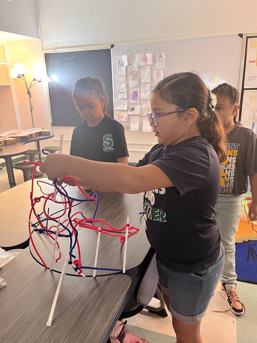 Building towers requires much thinking and concentration. STEM activities wake up young minds. <a href="/EastPointES1/">East Point ES</a>