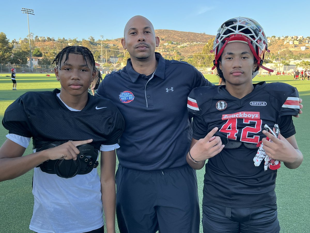 pprthejamesgame's tweet photo. Eunique Johnson and Titus tauanuu. The one two punch you will know their name on the high school level real soon💪🏽. I’m putting them in the game. #Thejamesgame https://t.co/um6tQPXoqF