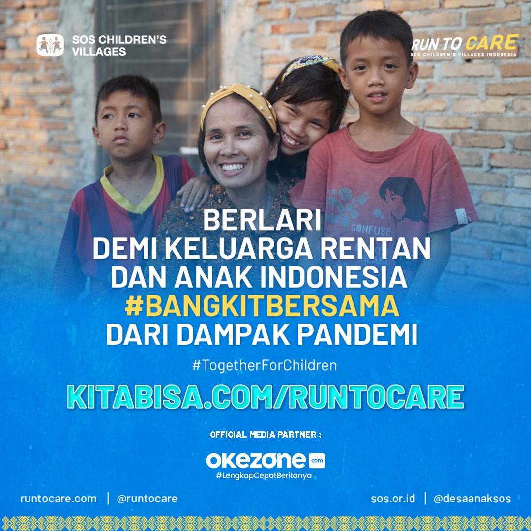 okezonenews's tweet photo. Seluruh #PejuangAnak bergerak pada 29-31 Juli 2022 kemarin! Baik Run To Care virtual maupun Toba-Medan 150 KM, mereka berlari demi satu tujuan, #BersamaUntukAnak!
Dukung & dampingi terus langkah mereka melalui https://t.co/lcMhd9dDsk
#RunToCare #DesaAnakSOS #TogetherForChildren https://t.co/9OBRuM0qDo