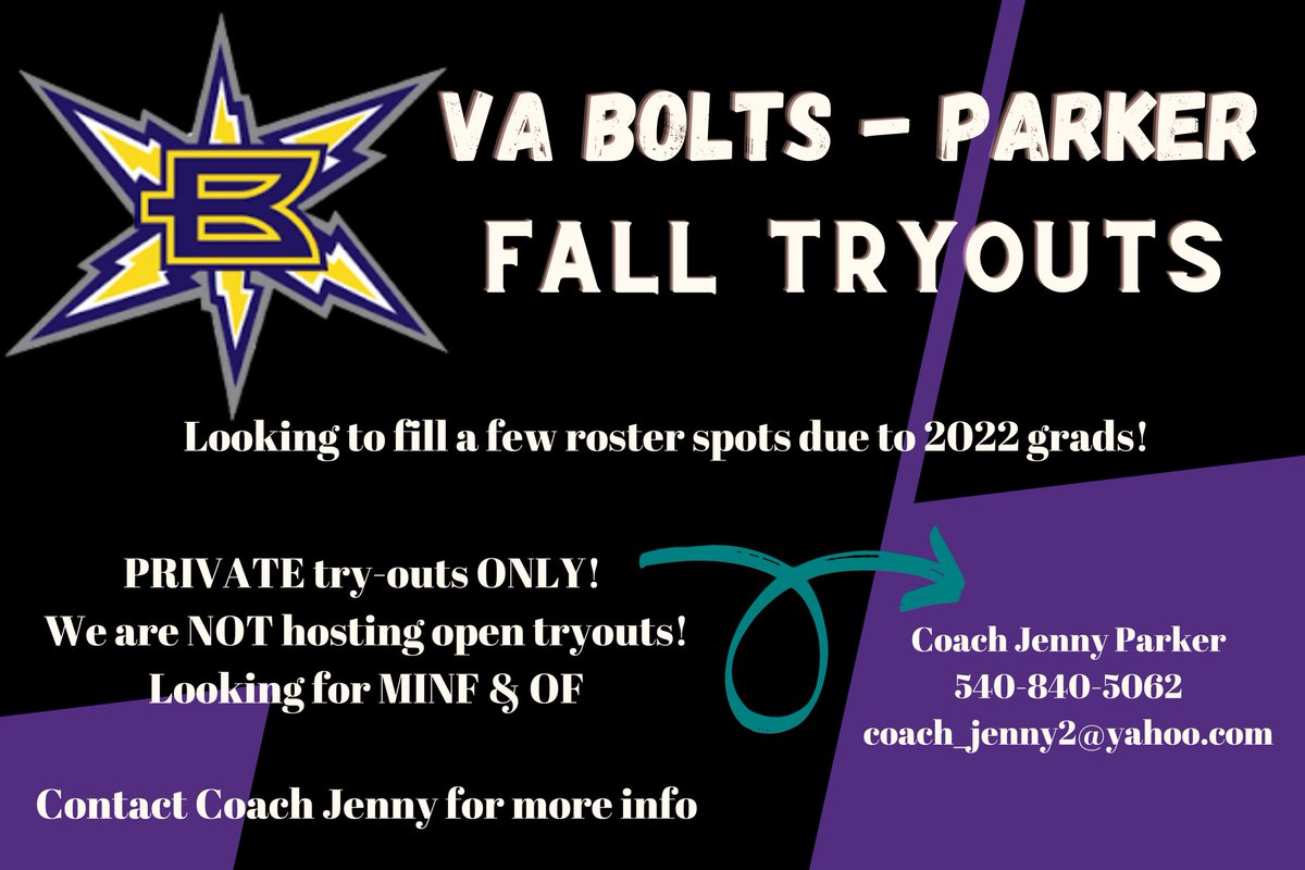 👀 to fill a few open roster spots due to 2022 grads to our 18u Fall roster! ⚡️