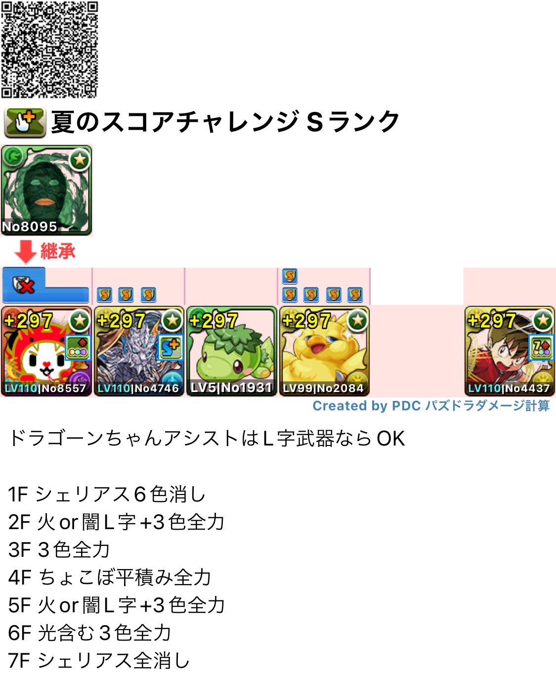 パズドラ攻略班 神ゲー攻略 夏のスコアチャレンジ Sランクパーティです シェリアスの6色陣 ロック 神キラーがボス戦でぶっ刺さります パズドラ 夏のスコアチャレンジ Sランク T Co X7b7cmrsjt Twitter