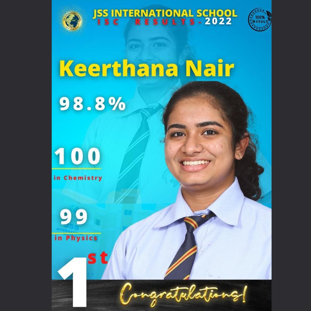JssSchool's tweet photo. Our students have yet again made us proud by performing exceptionally well in the ISC 2022 examinations. Congratulations to the students, teachers and parents for this wonderful result.#achievement
#ISC #iscresults #iscresult2022 #students #Congratulations #schoolsofdubai @KHDA https://t.co/NRIoZkklDM