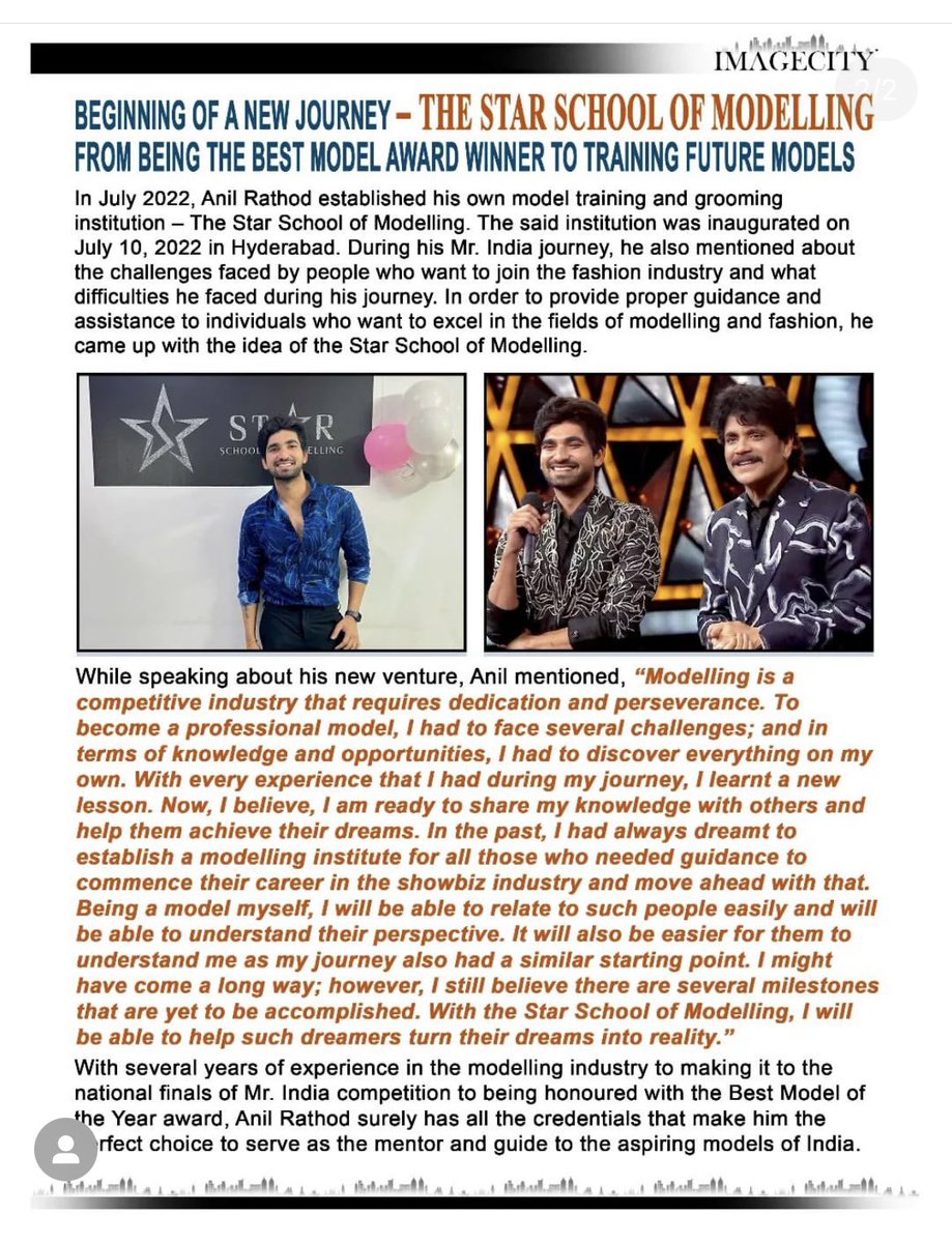 Selfmade achiever from Telangana😎

Thankyou imagecitymagazine😊