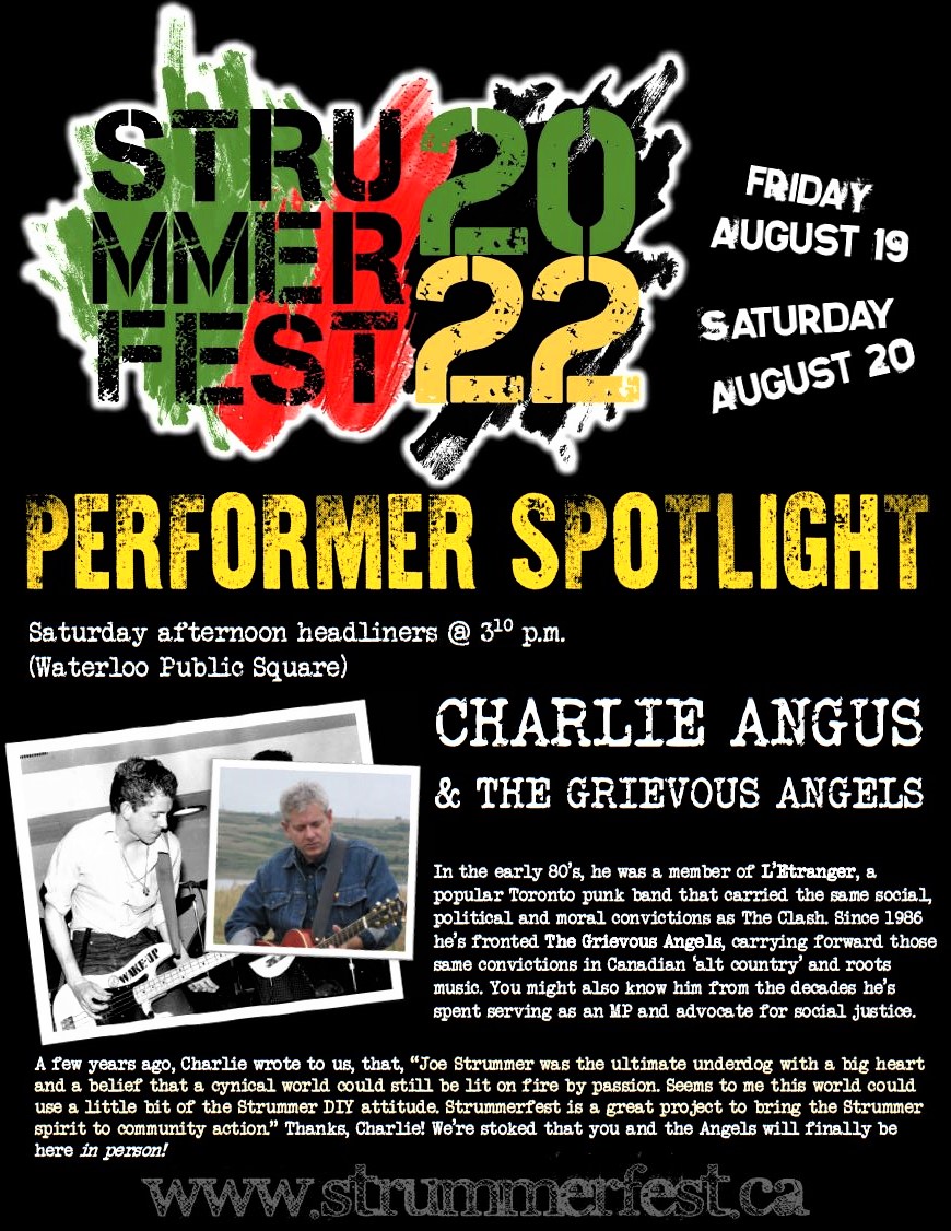 Strummerfest's tweet photo. We've been waiting for @CharlieAngusNDP and @AngelsGrievous to hit the #Strummerfest stage for years.  This one is it! Saturday afternoon, August 20. Outstanding! https://t.co/AUkJANjcDq