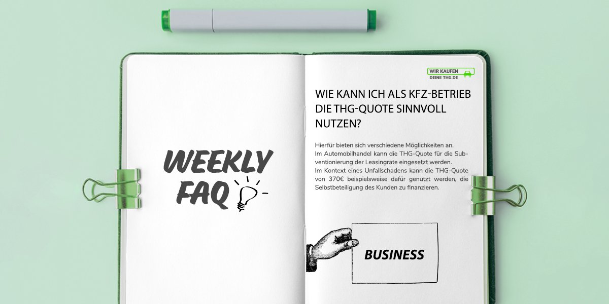 Die THG-Quote im Kfz-Betrieb🔋

Im Automobilhandel kann die THG-Quote für die Subventionierung der Leasingrate eingesetzt werden oder auch für die Selbstbeteiligung bei Reparaturarbeiten. 🚗

Mehr dazu: 
wirkaufendeinethg.de/blog/2022/05/0…

#kfzbetrieb #autohaus #autowerkstatt #elektroauto