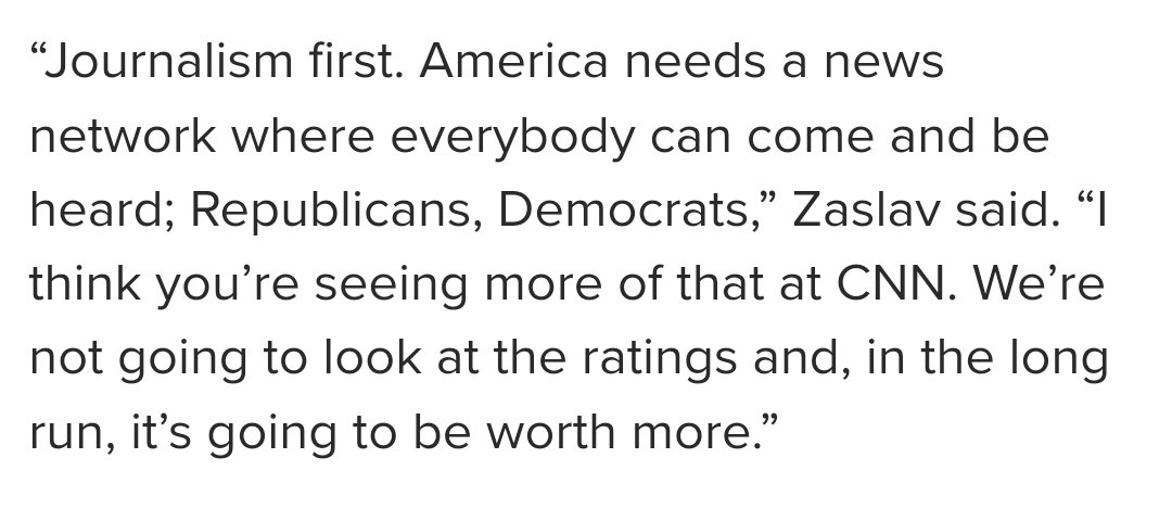 so not only does Zaslav not see the importance of diversity, and he fired people to replace them with white men, but he also wants to cater to the fascists because "everyone should feel welcome".  This is red flag after red flag. Wake up guys.